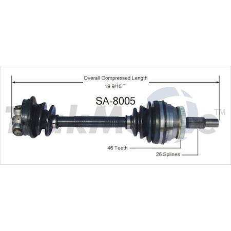 Surtrack Axle Cv Axle Shaft, Sa-8005 SA-8005